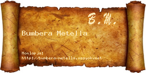 Bumbera Metella névjegykártya